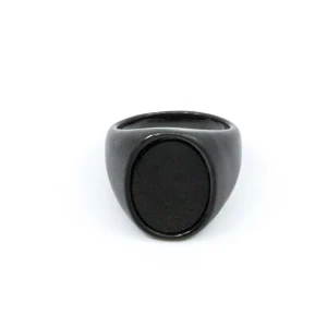 Oval Signet Ring Svart