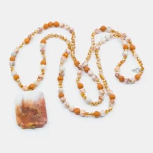 Agat Halsband Orange Y-YOGA