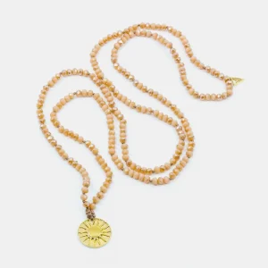 Sun Amulet Halsband Peach Y-YOGA
