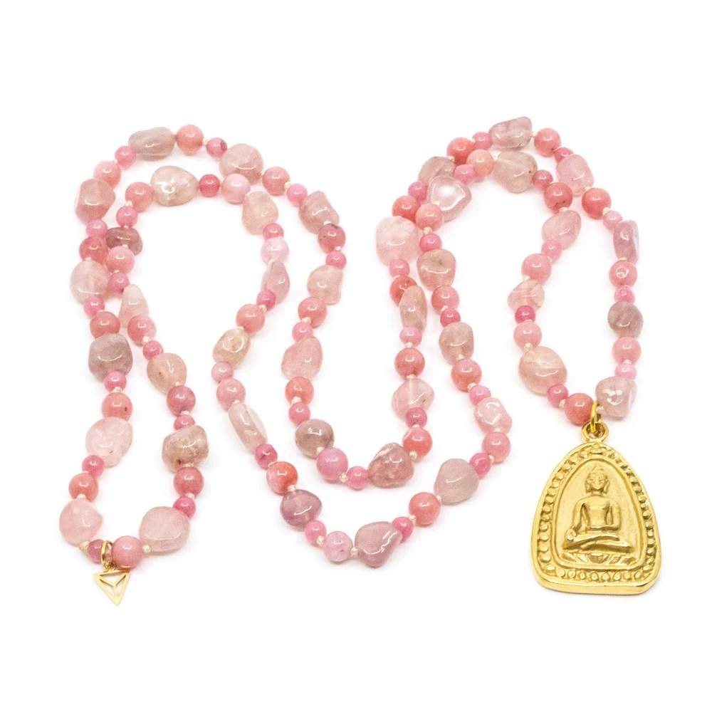 Buddha Icon Halsband Rosa