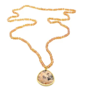 Omikron Ädelsten Halsband Orange
