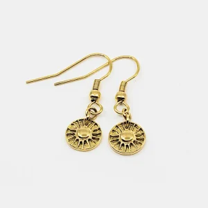 Sun Amulet Örhänge Guld