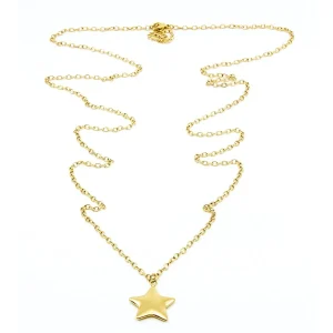 Brushed Star Halsband 90cm Guld