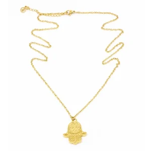 Hamsa Halsband 60cm Guld