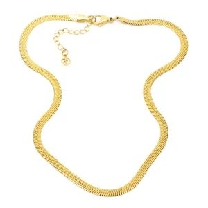 Flat Snake Chain Halsband 42cm Guld