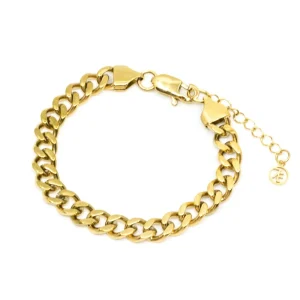 Chunky Flat Chain Armband Guld