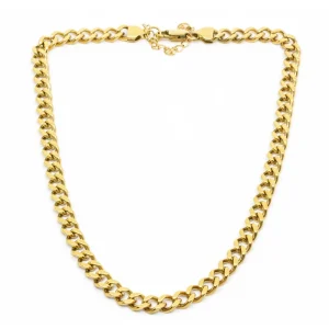 Chunky Flat Chain Halsband 45cm Guld